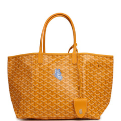 Goyard Goyardine Yellow Hand Painted "Butterfly" Saint Louis PM Tote Palladium Hardware