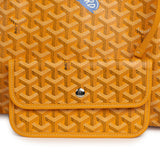 Goyard Goyardine Yellow Hand Painted "Butterfly" Saint Louis PM Tote Palladium Hardware - Thumbnail View 7