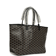 Goyard Goyardine Black Saint Louis PM Tote Bag Palladium Hardware