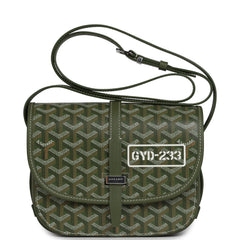 Goyard Goyardine Khaki Belvedere PM Palladium Hardware