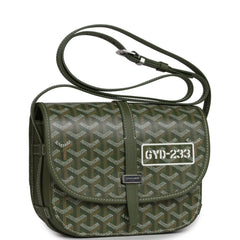 Goyard Goyardine Khaki Belvedere PM Palladium Hardware