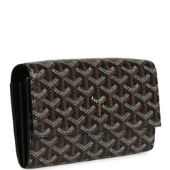 Goyard Goyardine Canvas Black Varenne Continental Wallet Bag Palladium Hardware