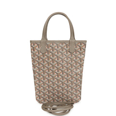 Goyard Goyardine Greige and Pink Poitiers Claire-Voie Mini Tote Bag Palladium Hardware