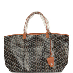 Goyard Goyardine Black and Brown Saint Louis GM Tote Bag Palladium Hardware