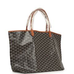 Goyard Goyardine Black and Brown Saint Louis GM Tote Bag Palladium Hardware