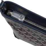 Goyard Goyardine Canvas Navy Blue Conti Pouch Palladium Hardware - Thumbnail View 8