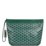 Goyard Goyardine Canvas Green Conti Pouch Palladium Hardware - Thumbnail View 1