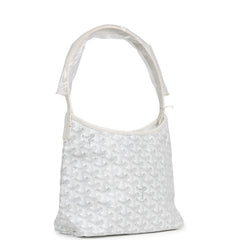 Goyard Goyardine White Boheme Mini Hobo Bag Palladium Hardware