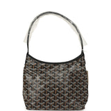 Goyard Goyardine Black Boheme Mini Hobo Bag Palladium Hardware - Thumbnail View 1