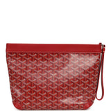 Goyard Goyardine Canvas Red Conti Pouch Palladium Hardware - Thumbnail View 4