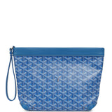 Goyard Goyardine Canvas Sky Blue Conti Pouch Palladium Hardware - Thumbnail View 1