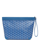 Goyard Goyardine Canvas Sky Blue Conti Pouch Palladium Hardware - Thumbnail View 4