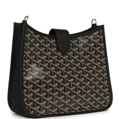 Goyard Goyardine Black Musette PM Bag Palladium Hardware