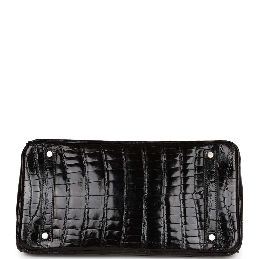 Hermes Birkin 35 Croc Black Shiny Poro Ghw, Luxury, Bags & Wallets