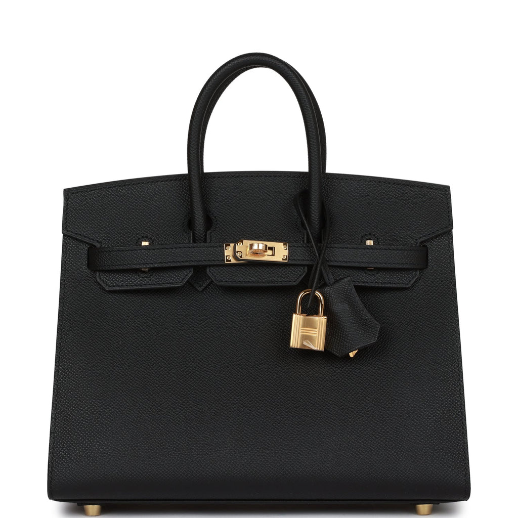Hermès Birkin 25 In Black Epsom With Gold Hardware in Blue