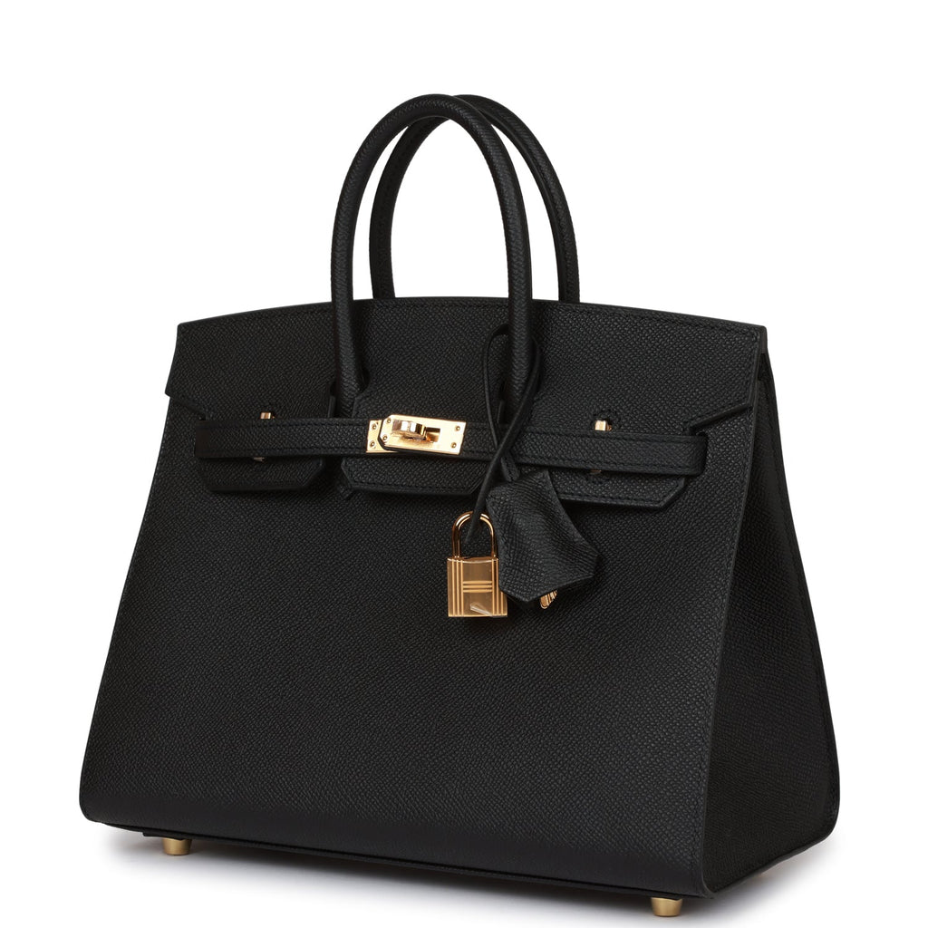 Hermes　Birkin Sellier bag 25　Black　Box calf leather　Gold hardware