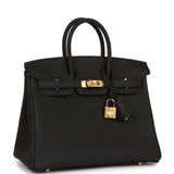 Hermes Birkin 25 Black Togo Gold Hardware