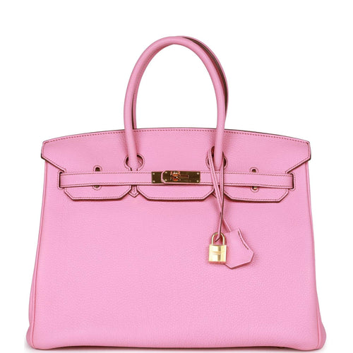 Pre-owned Hermes Birkin 35 Bubblegum Togo Gold Hardware