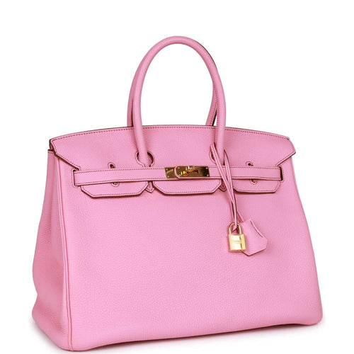 Pre-owned Hermes Birkin 35 Bubblegum Togo Gold Hardware