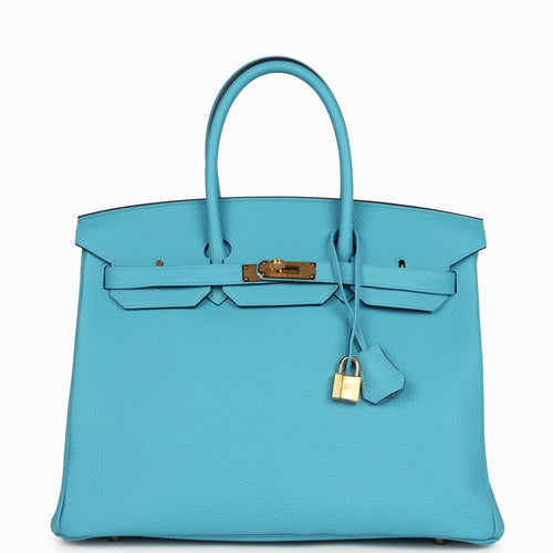 Hermes Birkin 35 Bleu du Nord Togo Gold Hardware