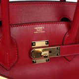 Hermes Birkin 30 Rouge Vif Tadelakt Gold Hardware