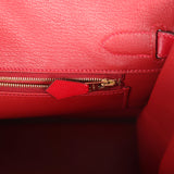 Hermes Birkin 30 Rouge Vif Tadelakt Gold Hardware