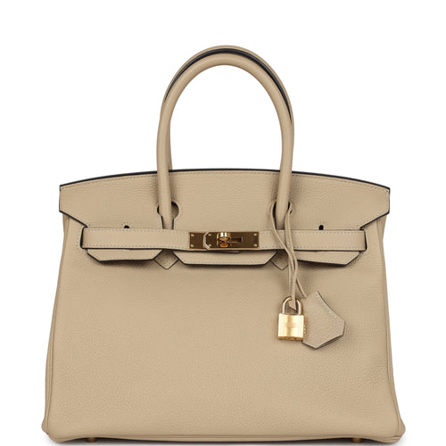 Pre-owned Hermes Birkin 30 Trench Togo Gold Hardware