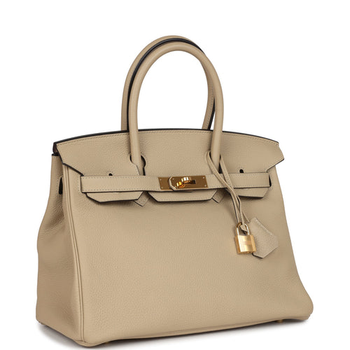 Pre-owned Hermes Birkin 30 Trench Togo Gold Hardware