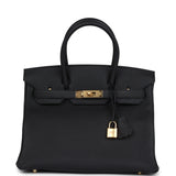 Hermes Birkin 30 Black Togo Gold Hardware