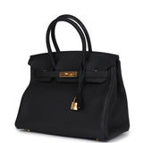 Hermes Birkin 30 Black Togo Gold Hardware