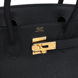 Hermes Birkin 30 Black Togo Gold Hardware