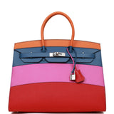 Hermes "Sunset" Birkin Sellier 35 Rainbow Epsom Palladium Hardware - Sourced