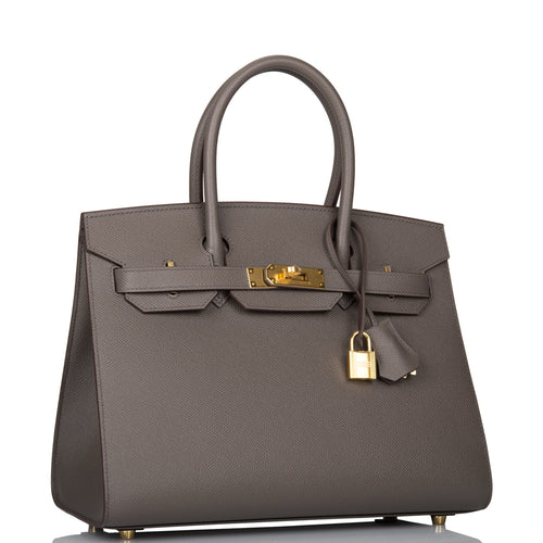 Hermes Birkin Sellier 30 Etain Epsom Gold Hardware