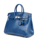 Hermes Birkin 25 Bleu Saphir Niloticus Lizard Palladium Hardware