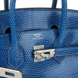 Hermes Birkin 25 Bleu Saphir Niloticus Lizard Palladium Hardware