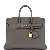 Hermes Birkin 25 Gris Meyer Togo Gold Hardware