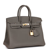 Hermes Birkin 25 Gris Meyer Togo Gold Hardware