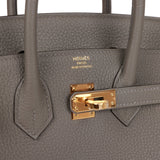 Hermes Birkin 25 Gris Meyer Togo Gold Hardware