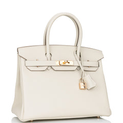 Hermes Birkin 30 Craie Togo Rose Gold Hardware