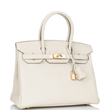 Hermes Birkin 30 Craie Togo Rose Gold Hardware