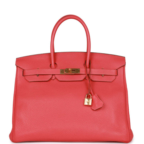 Pre-owned Hermes Birkin 35 Bougainvillea Clemence Gold Hardware