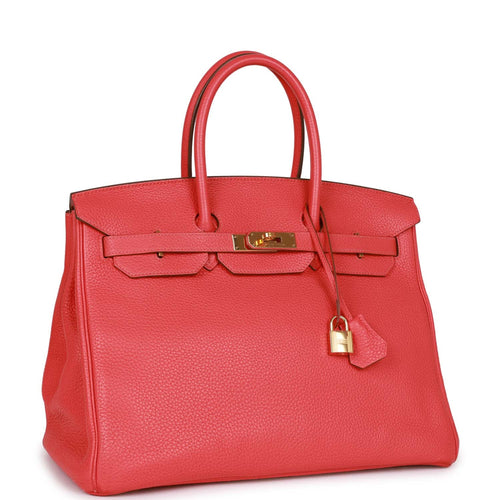 Pre-owned Hermes Birkin 35 Bougainvillea Clemence Gold Hardware