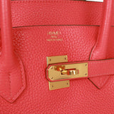 Pre-owned Hermes Birkin 35 Bougainvillea Clemence Gold Hardware