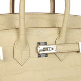 Hermes Birkin 25 Vanille Matte Alligator Palladium Hardware