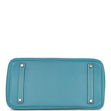 Vintage Hermes Birkin 35 Blue Jean Togo Palladium Hardware