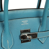 Vintage Hermes Birkin 35 Blue Jean Togo Palladium Hardware - Thumbnail View 7