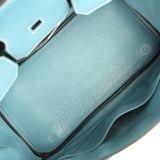 Vintage Hermes Birkin 35 Blue Jean Togo Palladium Hardware - Thumbnail View 8