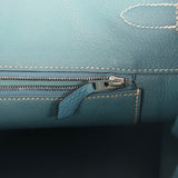 Vintage Hermes Birkin 35 Blue Jean Togo Palladium Hardware - Thumbnail View 9