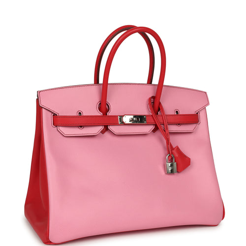 Pre-owned Hermes Special Order (HSS) Birkin 35 Bubblegum, Bougainvillea Epsom Palladium Hardware