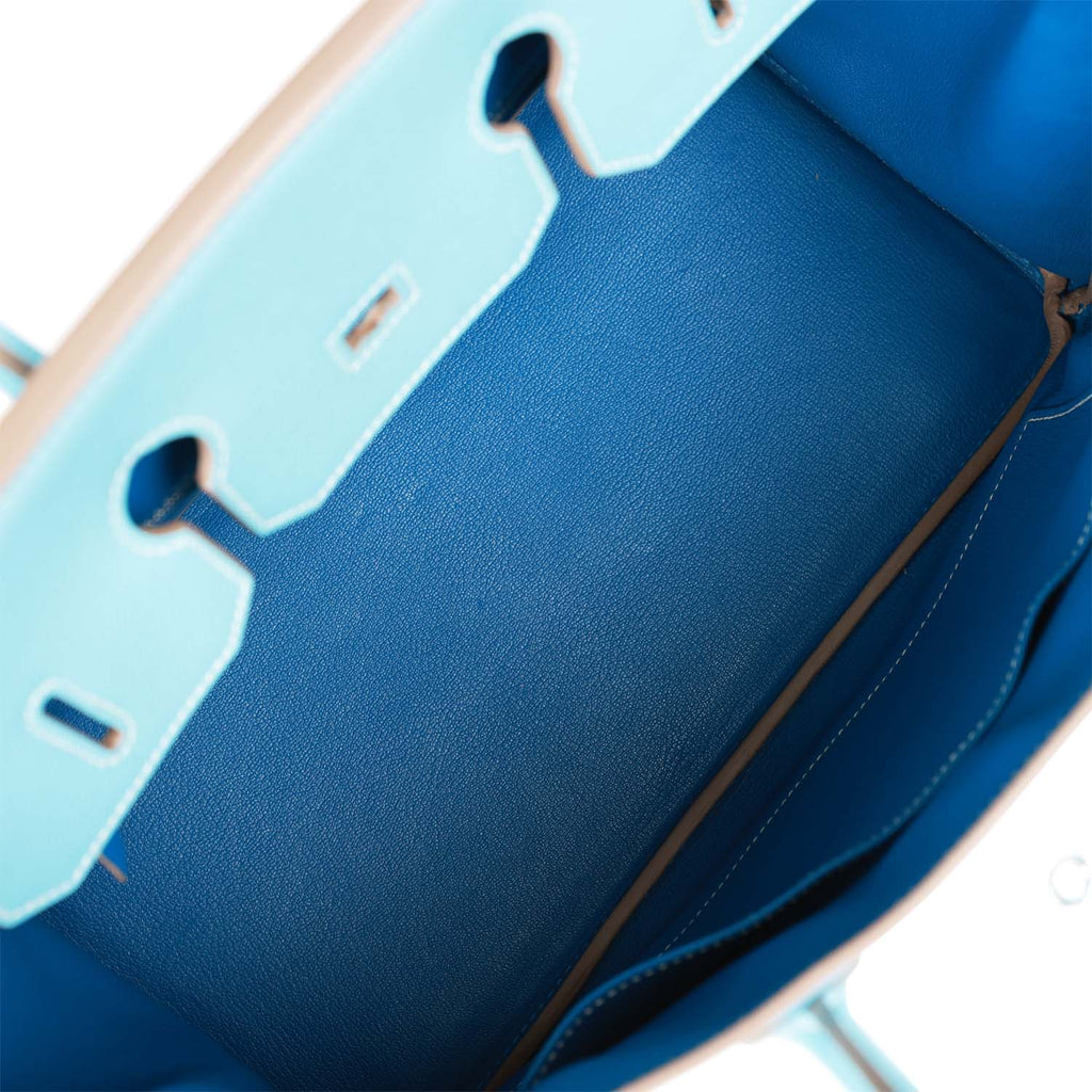 Hermès Birkin 35cm Candy Collection Blue Celeste & Mykonos Epsom Leather  Palladium Hardware Stamp P 2012 - BoutiQi Bags